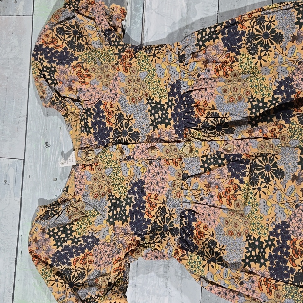 Kate Quinn Girls Floral Pant Jumpsuit Romper Size 4T - Picture 2 of 4